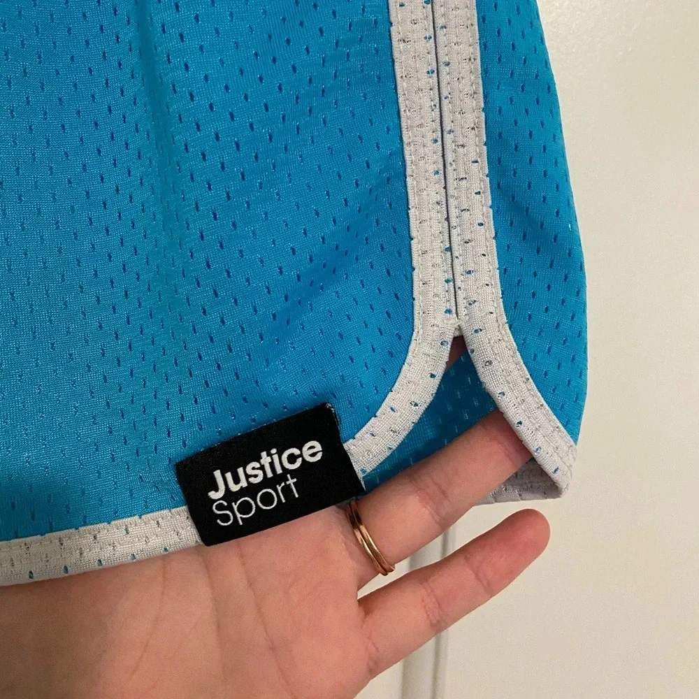 EUC‎ | Justice Sport girl’s bright blue pull on breathable active shorts — XL